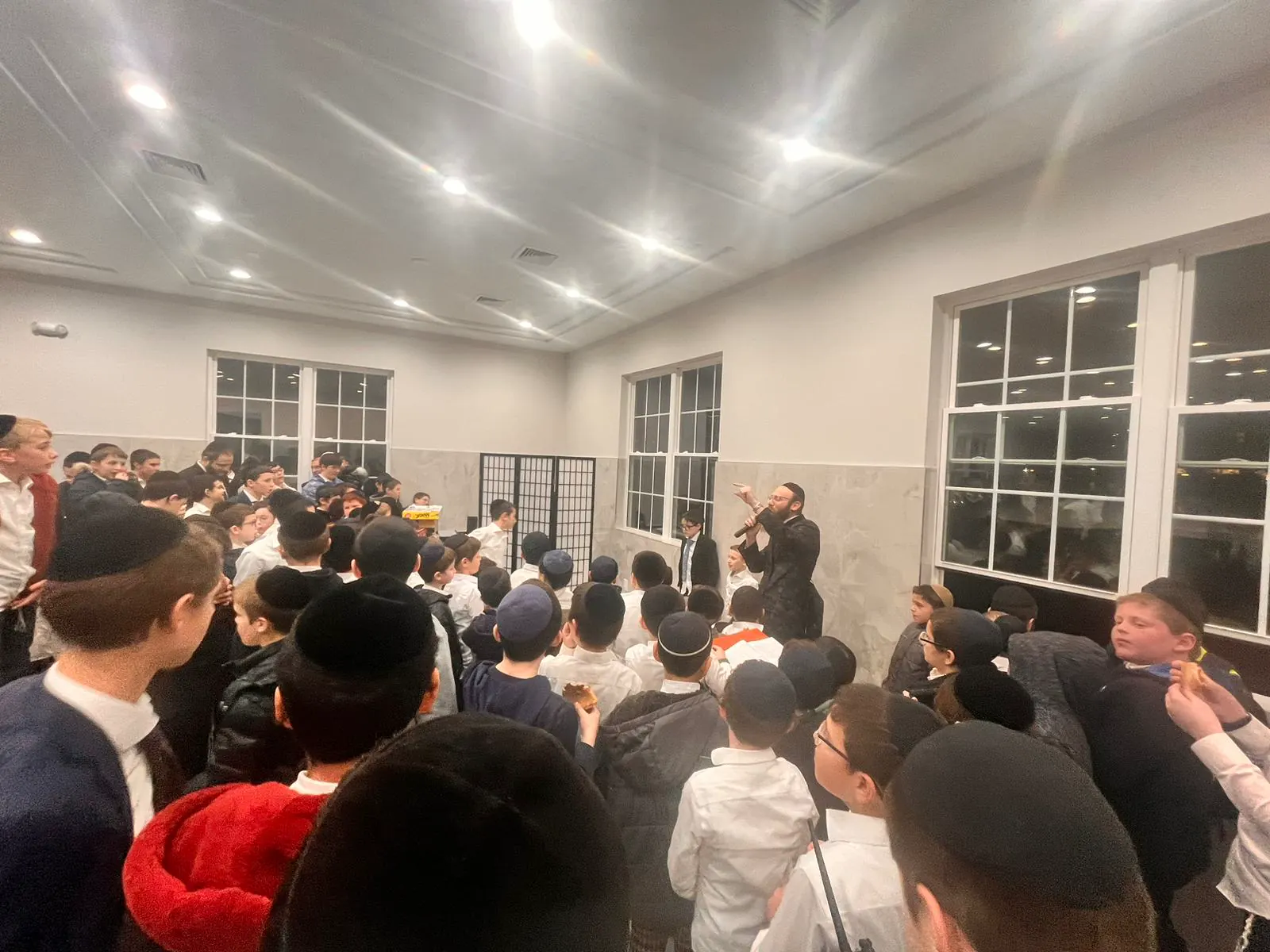 Rabbi Eli Scheller teaching students in Lakewood, New Jersey